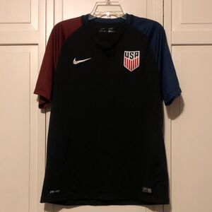Nike Black USA Soccer Jersey with Red and Blue Sleeves